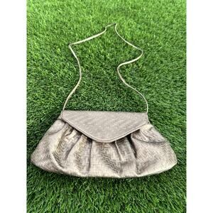 Vintage Neiman Marcus Metallic Copper Woven Clutch - Tuck-Away Shoulder Strap